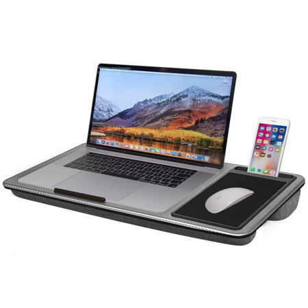 SEFFO Lap Desk / Laptop Stand / Portable Tray With Cushion, Built In Mouse Pad And Phone Holder, Up To 15.6"