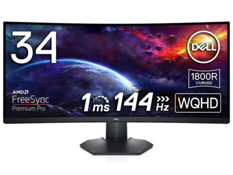 Dell 34 inch WQHD (3440x1440) 21:9 Curved Gaming Monitor – S3422DWG, 144Hz