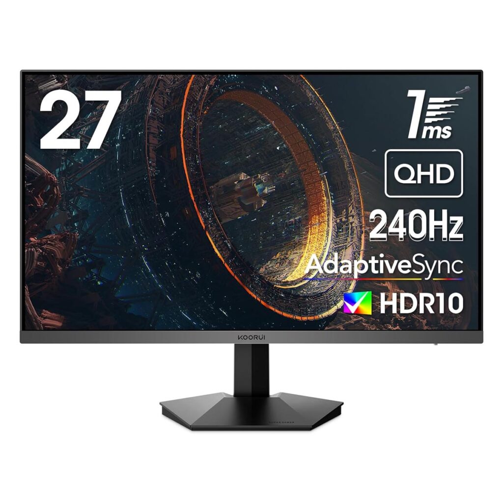 KOORUI GN05, 27 Inch Gaming Monitor QHD (2560 x 1440), 240 Hz