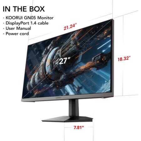 KOORUI 27 Inch Gaming Monitor QHD (2560 x 1440) GN05, 240 Hz