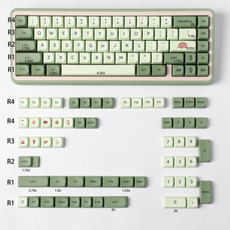 PBT Dye Sub Matcha Mechanical Keyboard Keycaps 