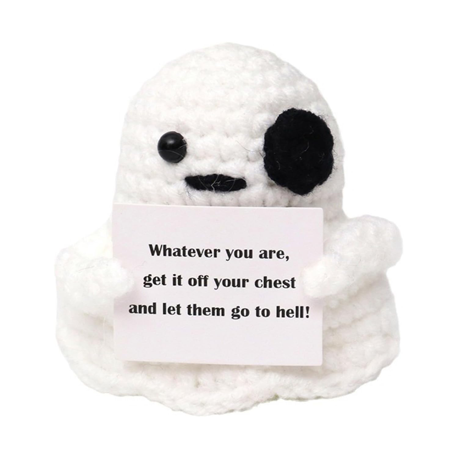 Halloween Crochet Ghost Figurine - Emotional Support Gift