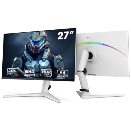 KOORUI GN10 Gaming Monitor – 27 Inch, QHD (2560×1440), 240Hz, White