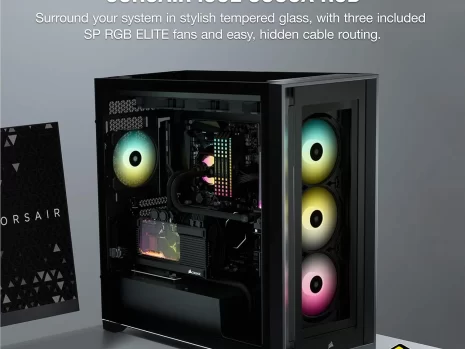 iCUE 5000X RGB Tempered Glass Mid-Tower ATX PC Smart Case – Black