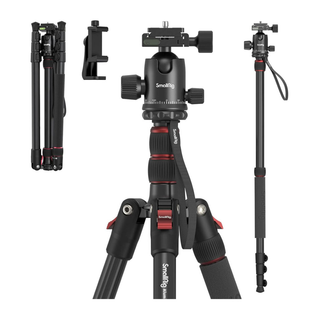 SmallRig 72" Aluminium Camera Tripod, Lightweight Tripod & Monopod with Ball Head and Quick Release Plate