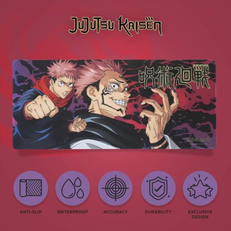 Grupo Erik Jujutsu Kaisen XXL Desk Mat - 31.5" x 13.78", Non-Slip, Waterproof