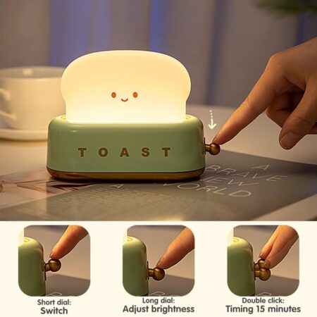 Cute Toaster LED Night Light - Green