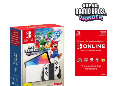 Nintendo Switch - OLED Model (White) + Super Mario Bros. Wonder + Nintendo Switch Online Individual 12-Month (365-Day) Membership