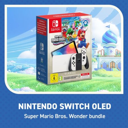 Nintendo Switch - OLED Model (White) + Super Mario Bros. Wonder + Nintendo Switch Online Individual 12-Month (365-Day) Membership