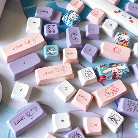 Sanrio Hello Kitty Cinnamoroll Keycaps - 147 XDA Dye Sub PBT Mechanical Keyboard Keycap Set