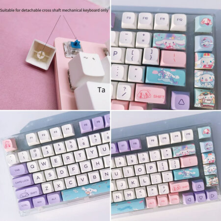 Sanrio Hello Kitty Cinnamoroll Keycaps - 147 XDA Dye Sub PBT Mechanical Keyboard Keycap Set