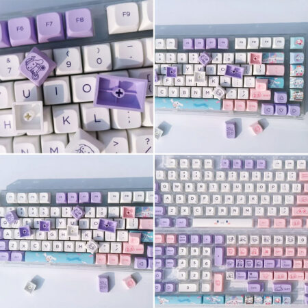 Sanrio Hello Kitty Cinnamoroll Keycaps - 147 XDA Dye Sub PBT Mechanical Keyboard Keycap Set