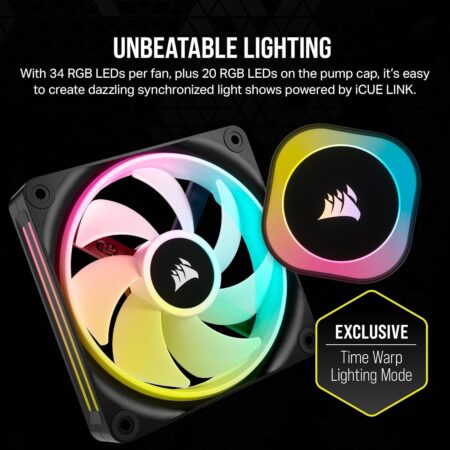 Corsair iCUE LINK H150i RGB Liquid CPU Cooler - 360mm AIO - QX120 RGB Fans - Black