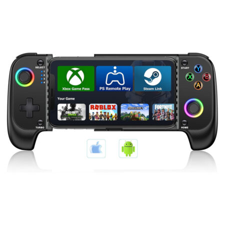 Mobile Gaming Controller for Android/iPhone with RGB Lights & Hall Effect Joysticks