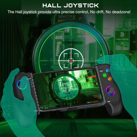 Mobile Gaming Controller for Android/iPhone with RGB Lights & Hall Effect Joysticks