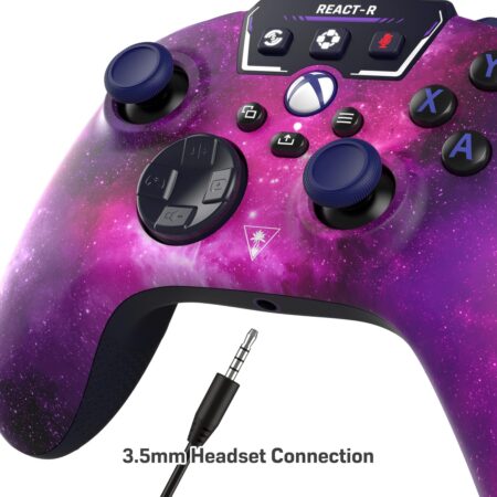 Turtle Beach React-R Nebula Wired Gaming Controller with Audio Controls, Mappable Buttons & Textured Grips for Xbox Series X|S, Xbox One & PC