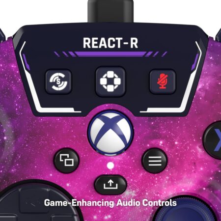 Turtle Beach React-R Nebula Wired Gaming Controller with Audio Controls, Mappable Buttons & Textured Grips for Xbox Series X|S, Xbox One & PC