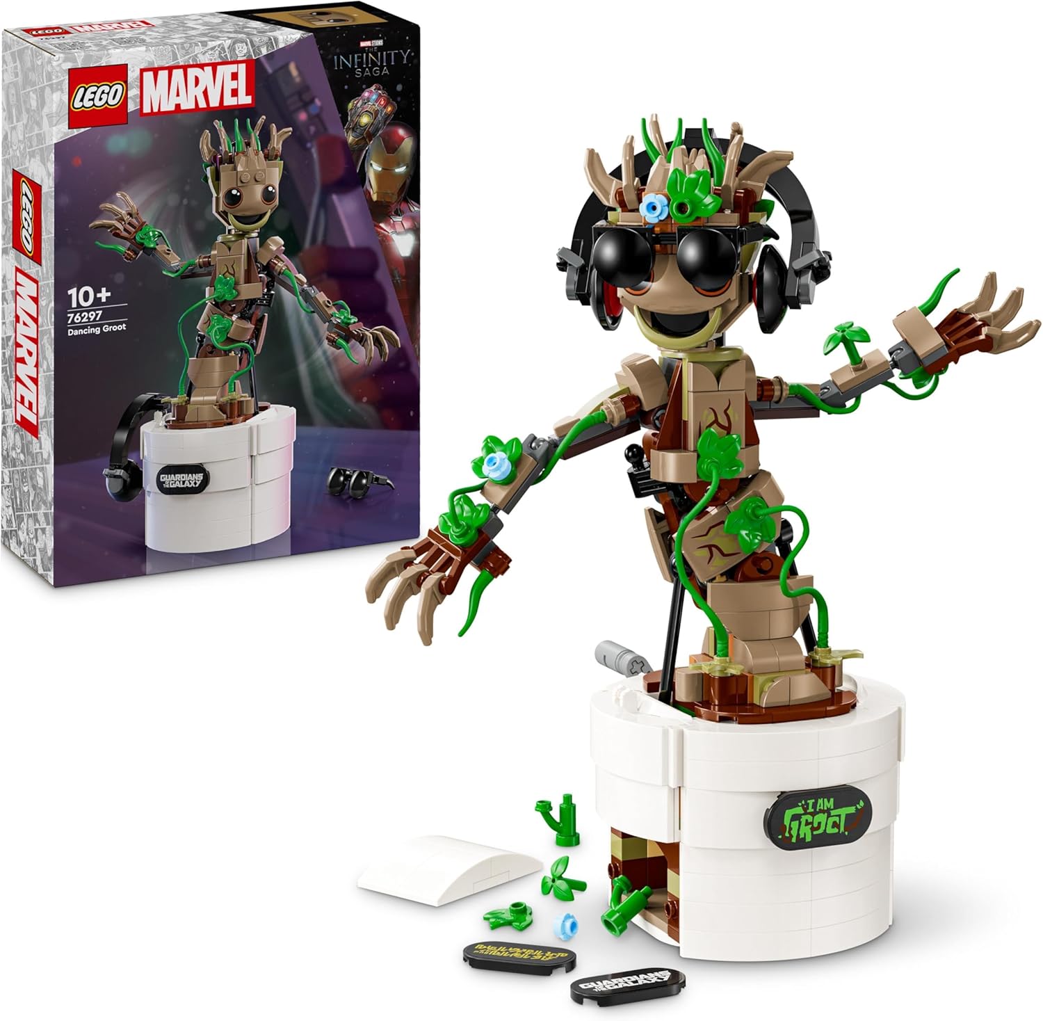 LEGO Marvel Dancing Groot Buildable Animated Toy Action Figure, Guardians of the Galaxy Character, 76297