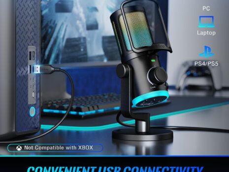 FIFINE AmpliGame AM6 RGB Condenser Microphone For Gaming, Podcasting & Streaming