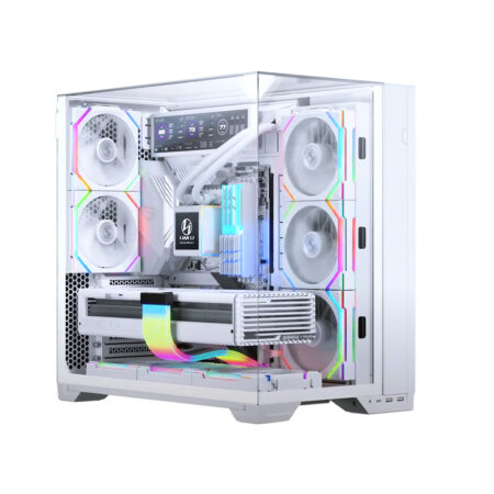 Lian Li O11 Vision Compact ATX Mid-Tower PC Gaming Case – White