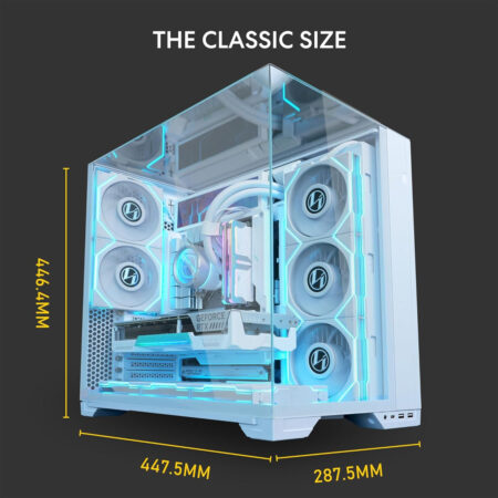 Lian Li O11 Vision Compact ATX Mid-Tower PC Gaming Case – White