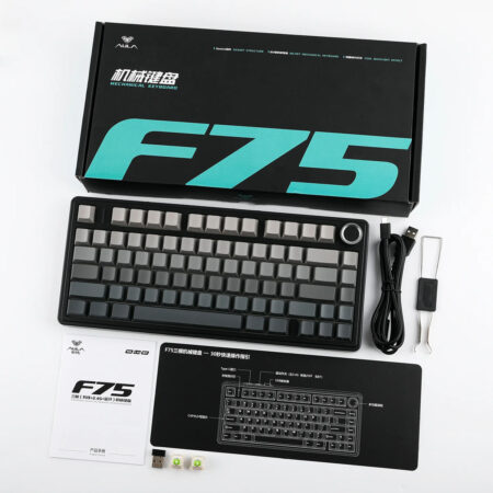 AULA F75 Pro 75% Wireless Gasket Mechanical Keyboard, Black