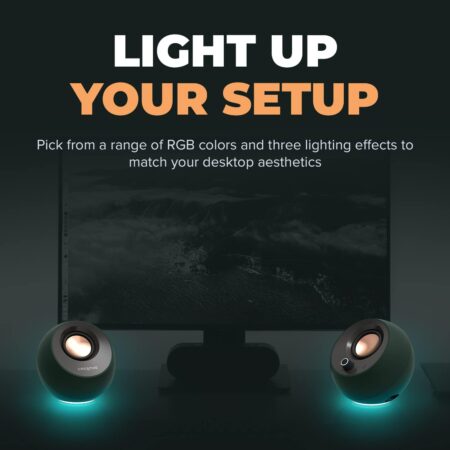 CREATIVE Pebble Pro USB-C PC Speakers with Bluetooth and Customizable RGB Lighting