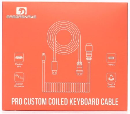 MAMBASNAKE Pro Custom Coiled USB-C Keyboard Cable with Detachable Metal Aviation Connector